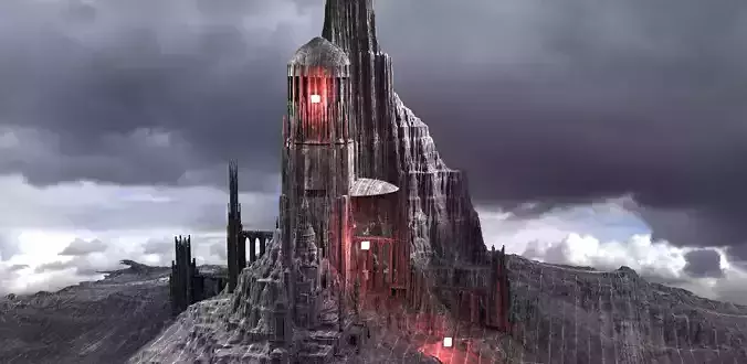 Mordor Fantasy Style Towers 2 3D model