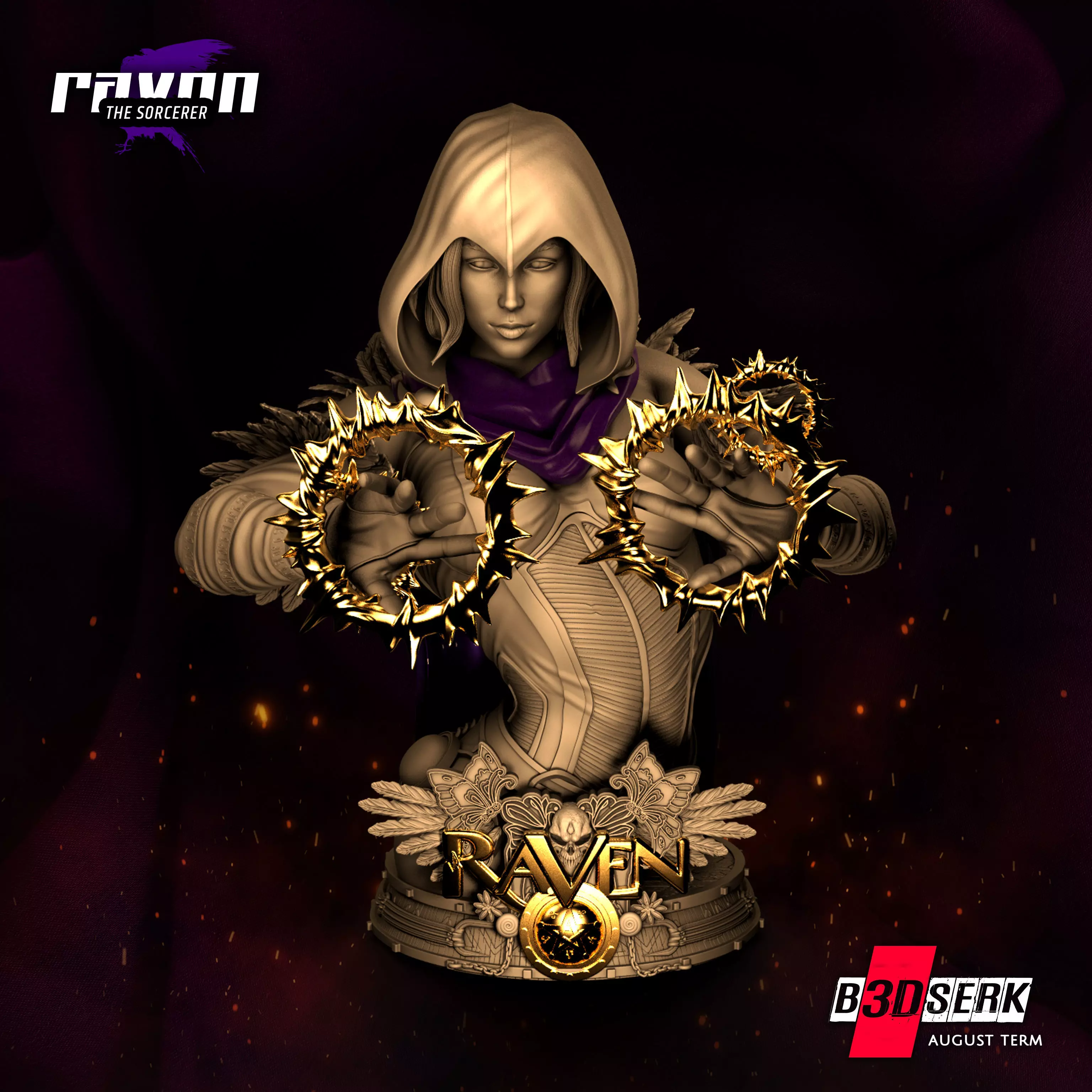 B3DSERK August Term Raven Bust ready for printing 3D print model_0