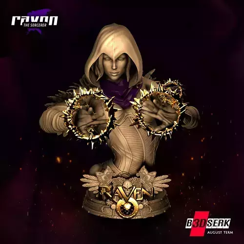 B3DSERK August Term Raven Bust ready for printing