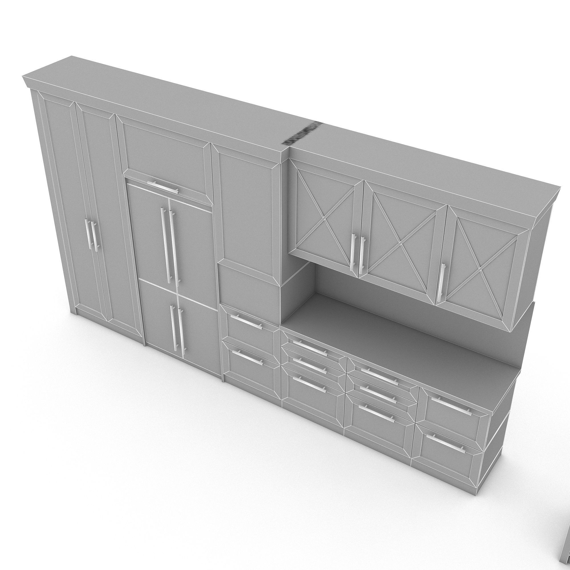 3d modern kitchen design Low-poly 3D model_5