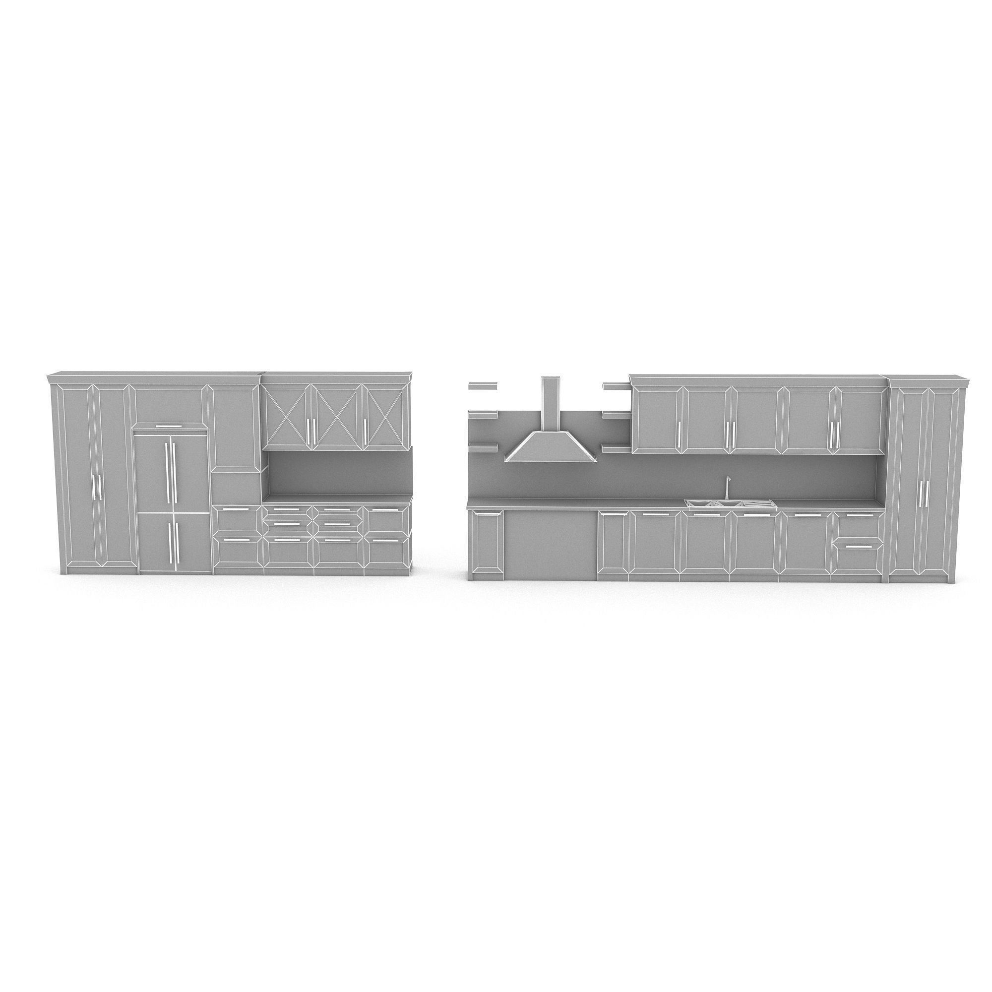 3d modern kitchen design Low-poly 3D model_6