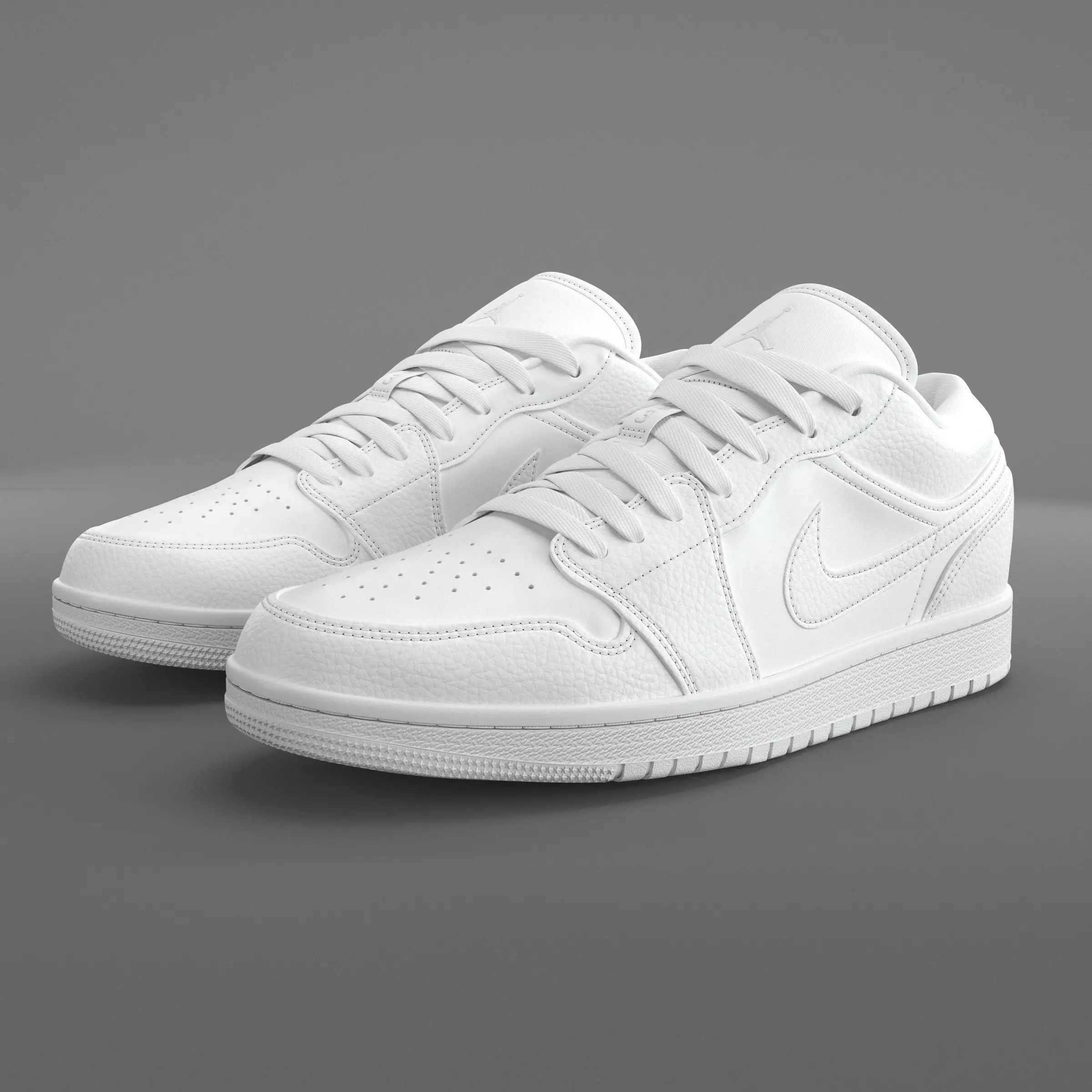 Jordan 1 Low White PBR Low-poly 3D model_0
