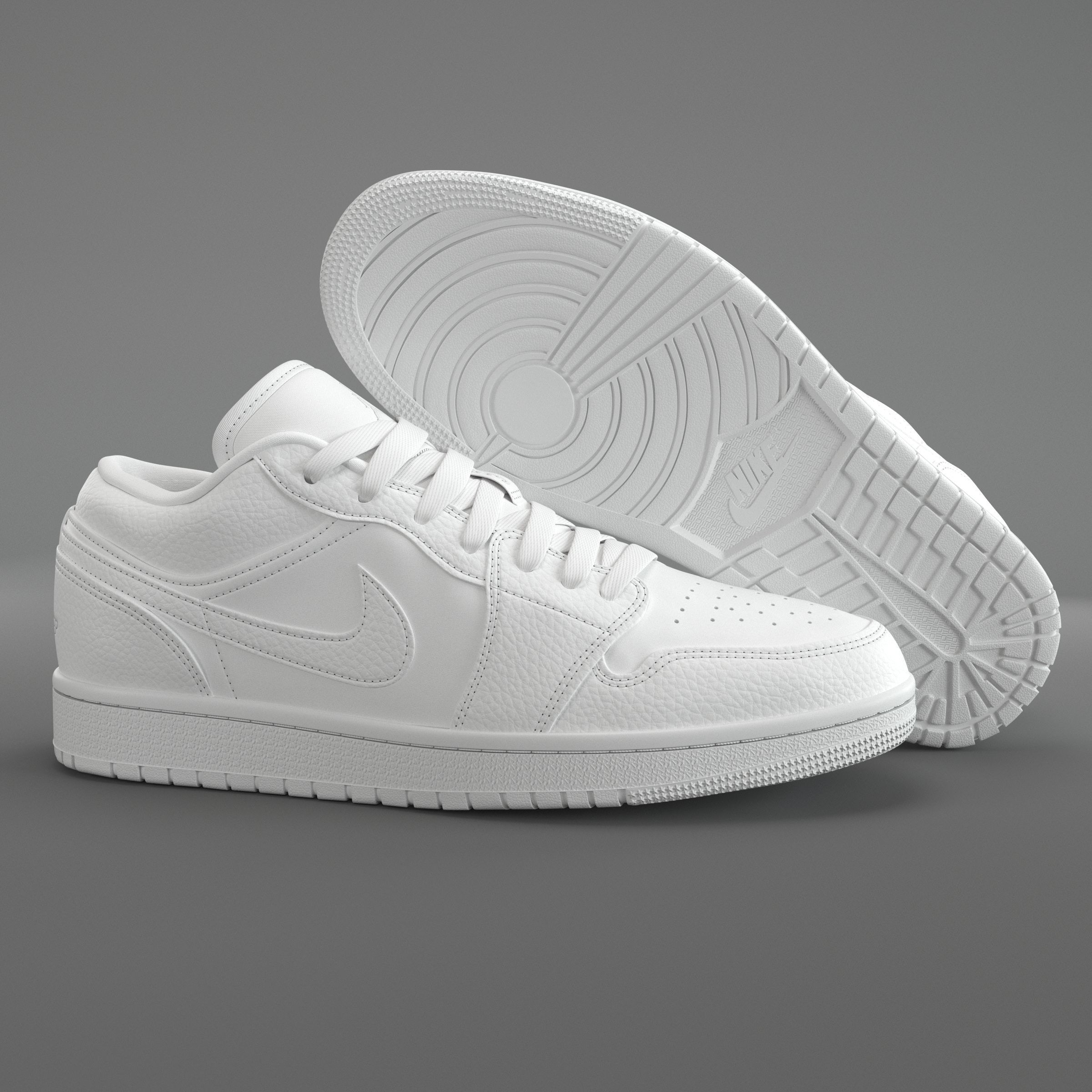 Jordan 1 Low White PBR Low-poly 3D model_7