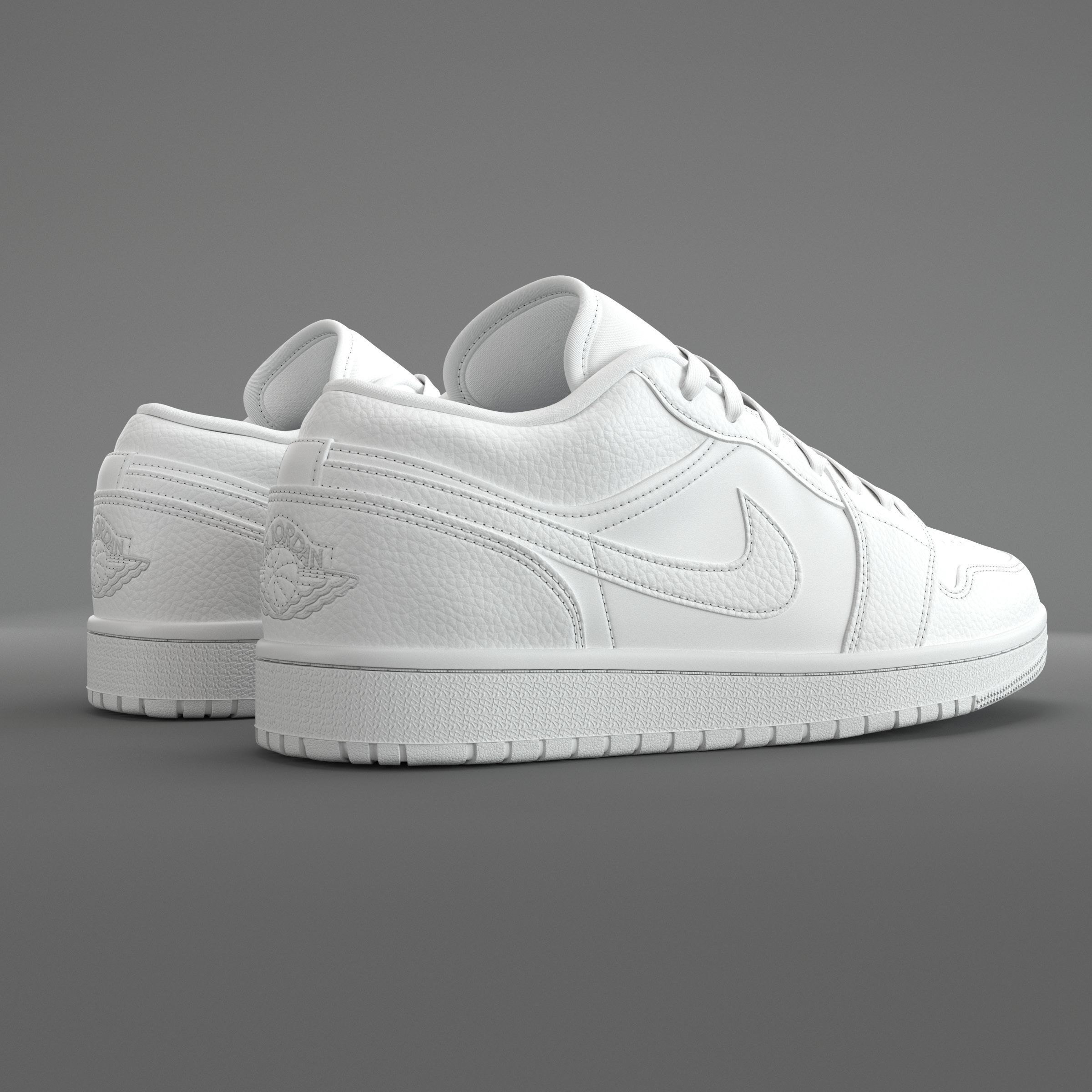 Jordan 1 Low White PBR Low-poly 3D model_1