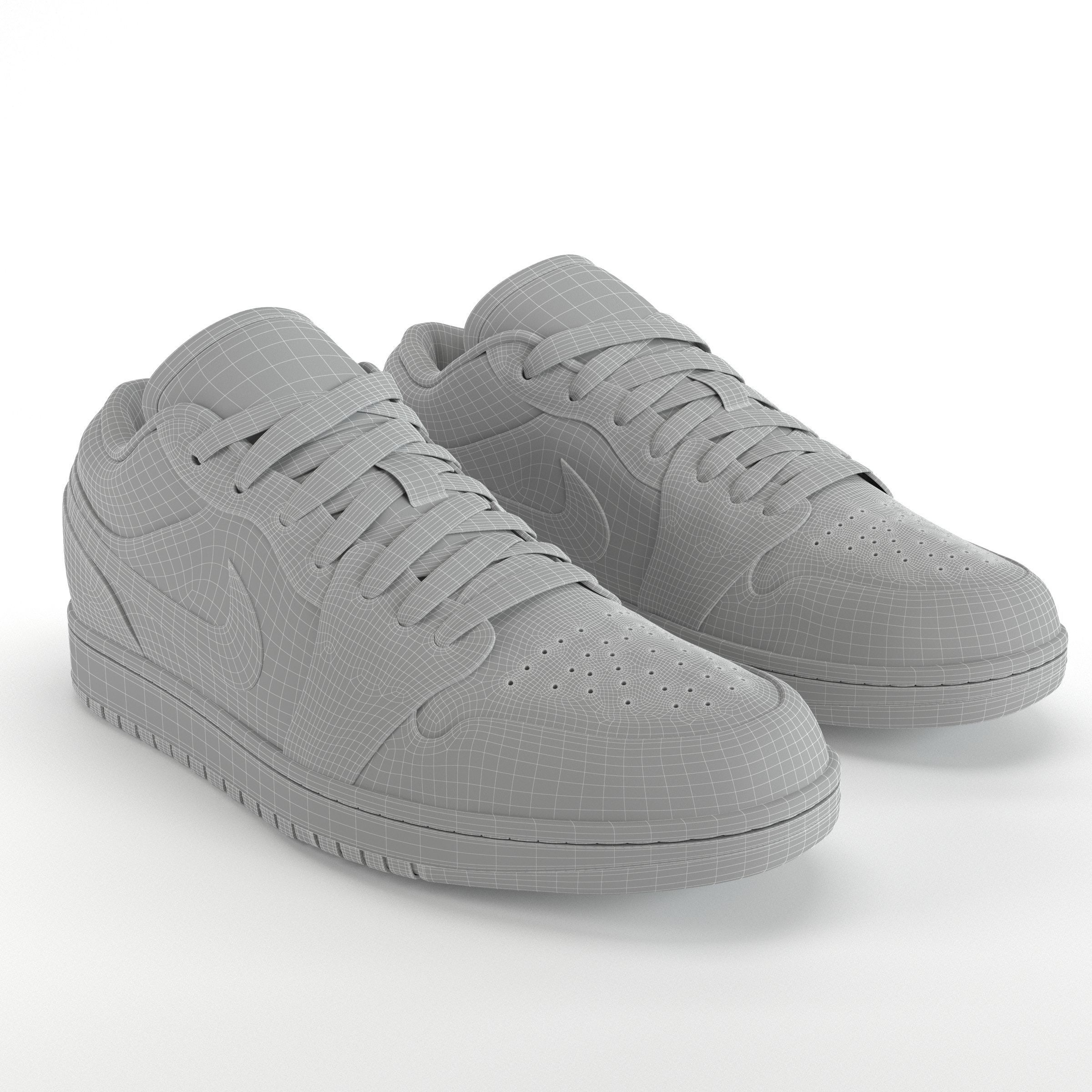 Jordan 1 Low White PBR Low-poly 3D model_9