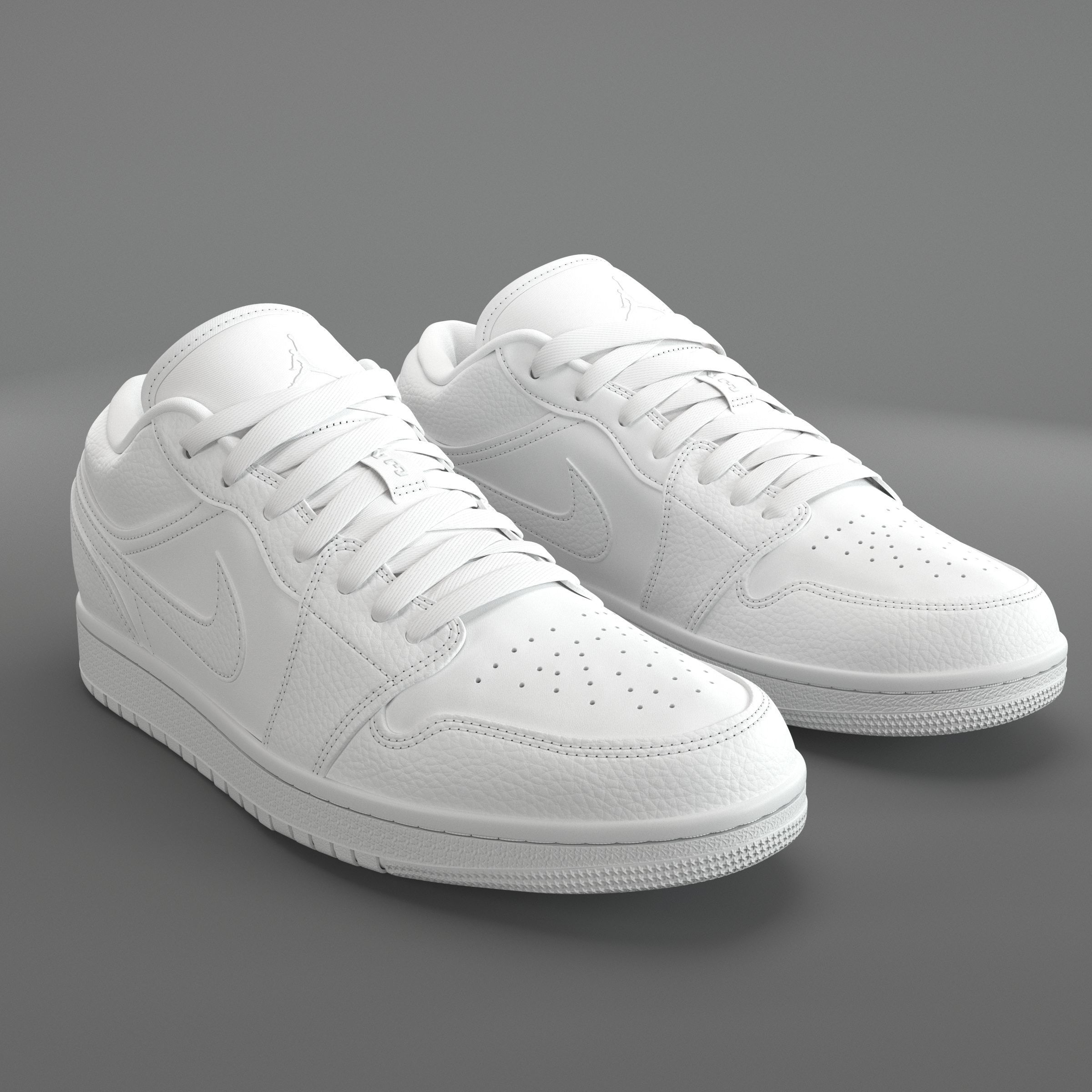 Jordan 1 Low White PBR Low-poly 3D model_3