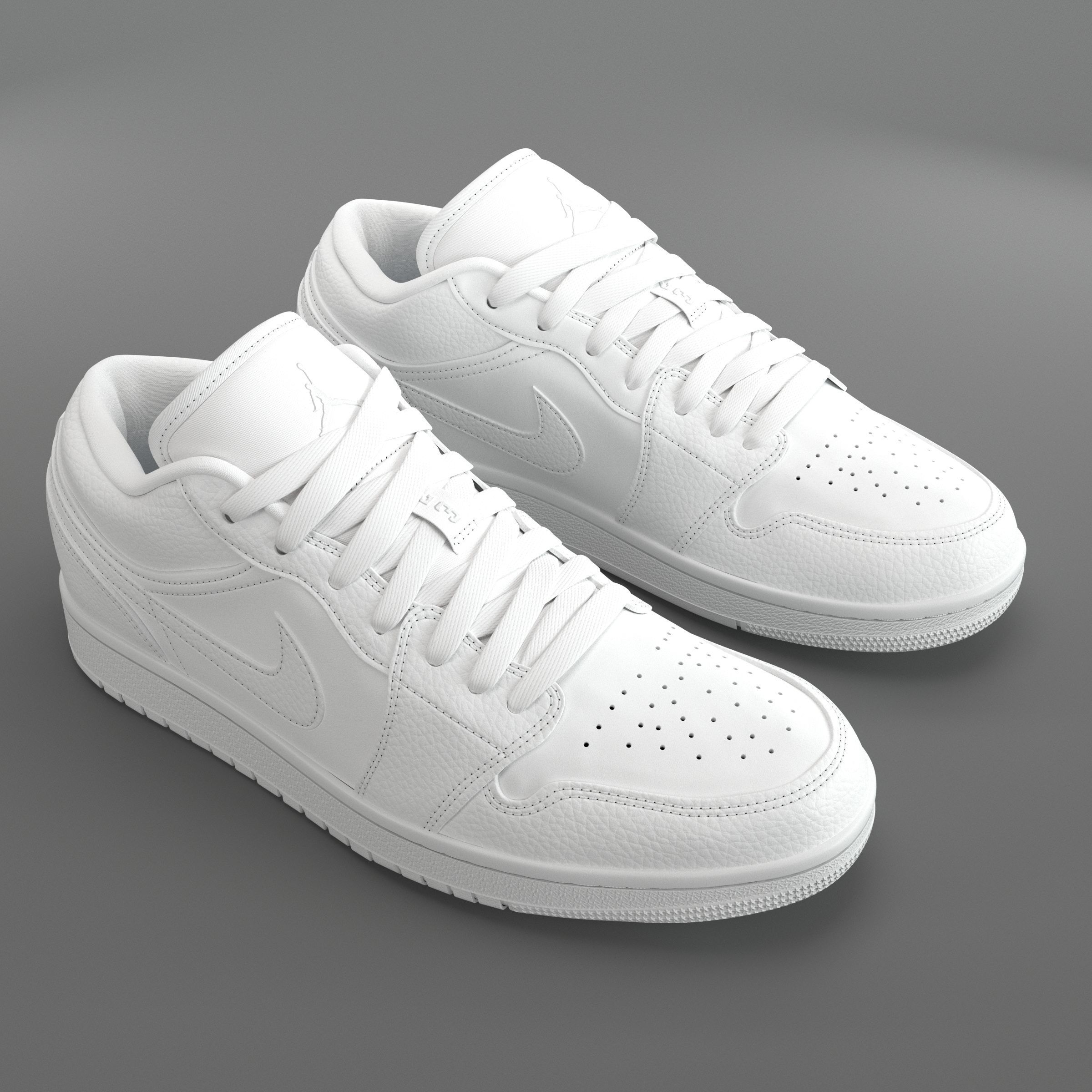 Jordan 1 Low White PBR Low-poly 3D model_4