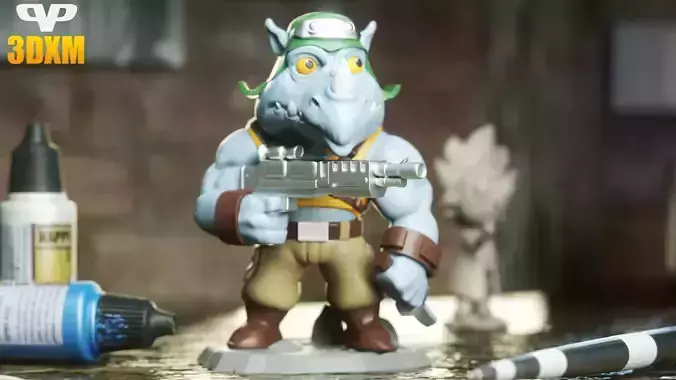 Rocksteady Chibi STL for 3D Printing ChibiSTL 3DXM 3D print model