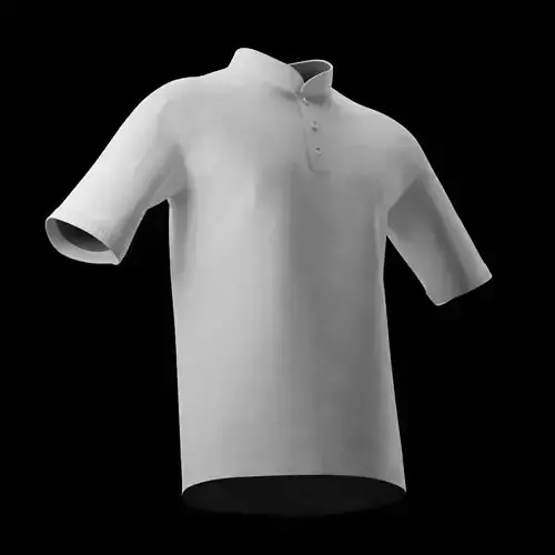 Tshirt 3D model stub-neck collar white