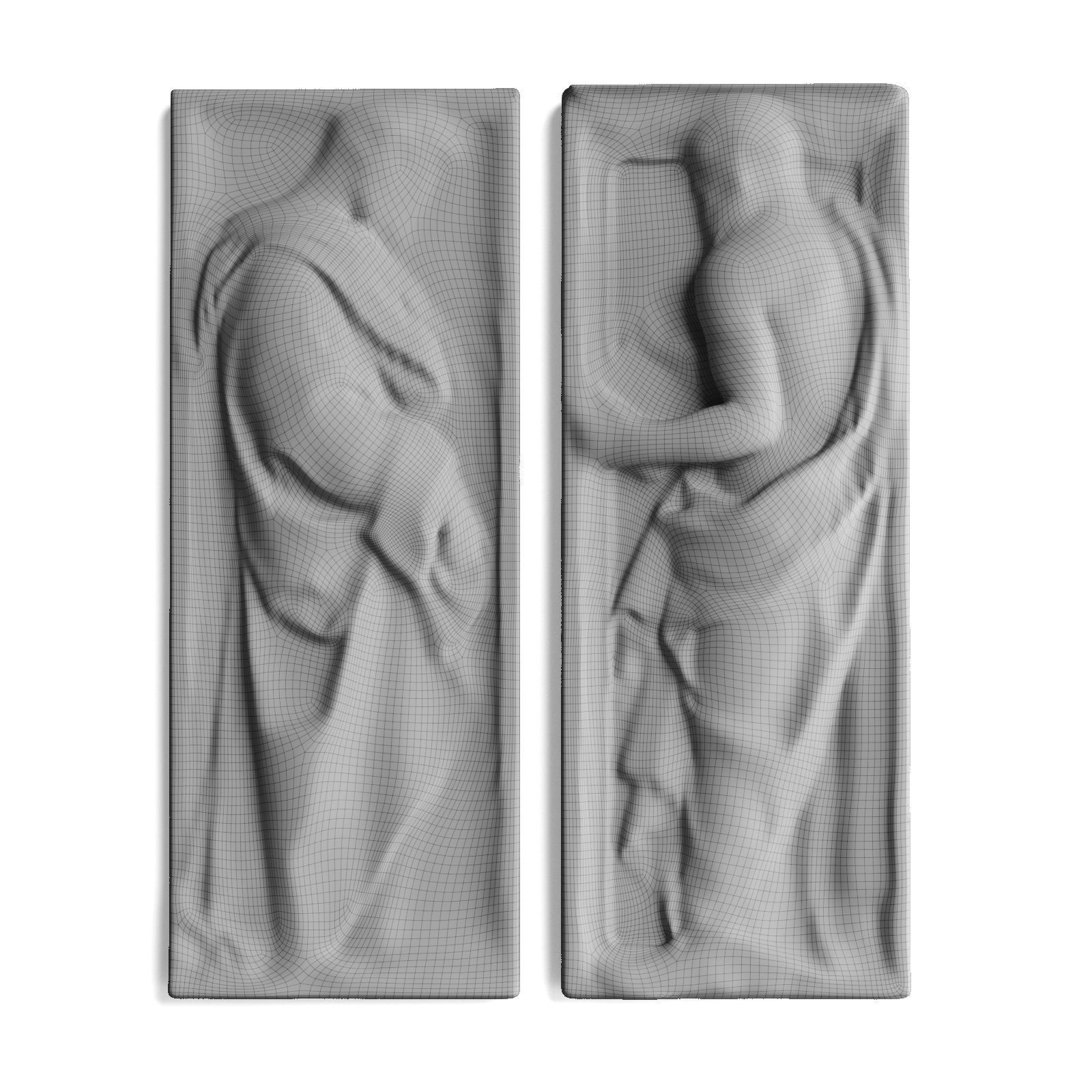 Philosophers relief wall panel 3D model_4
