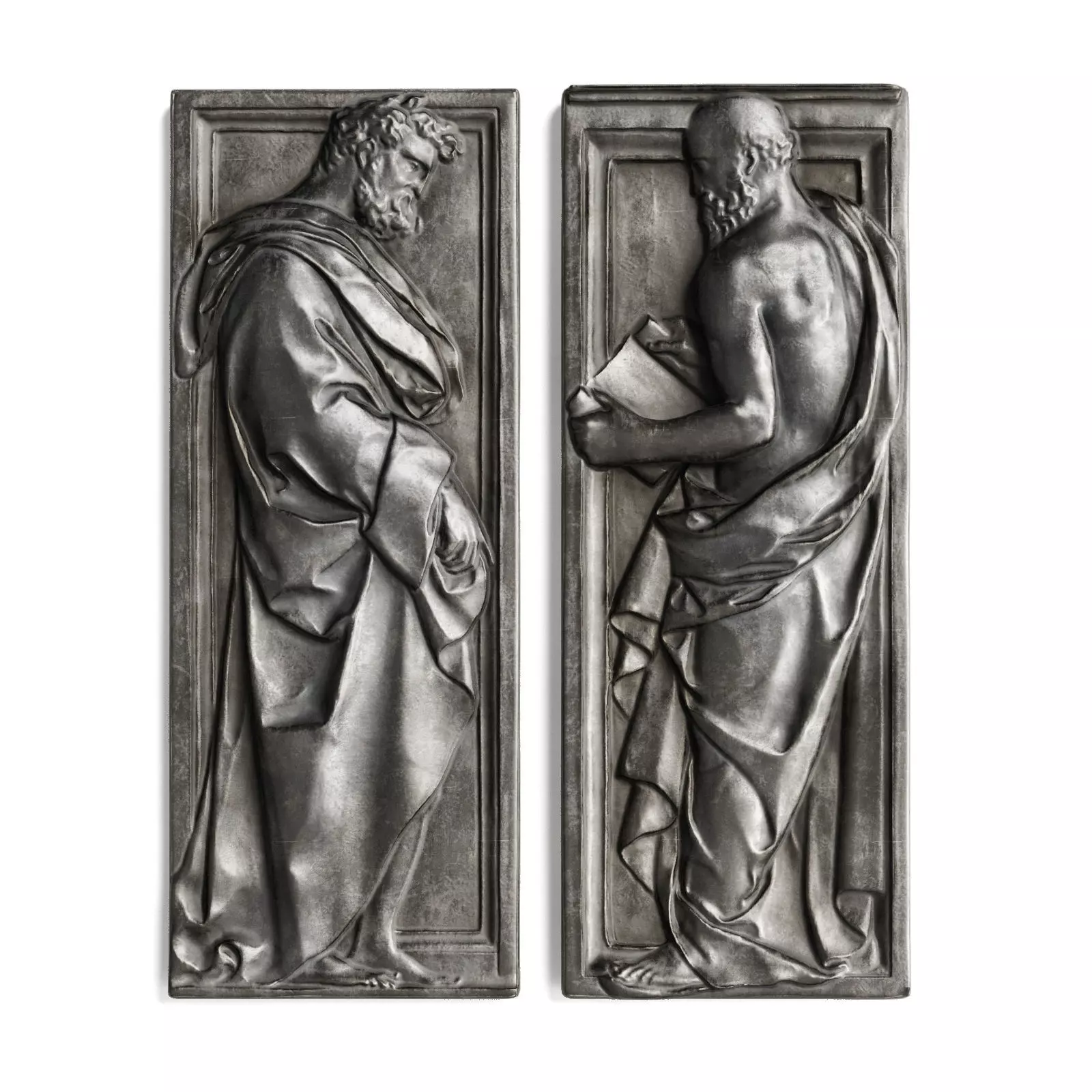 Philosophers relief wall panel 3D model_0