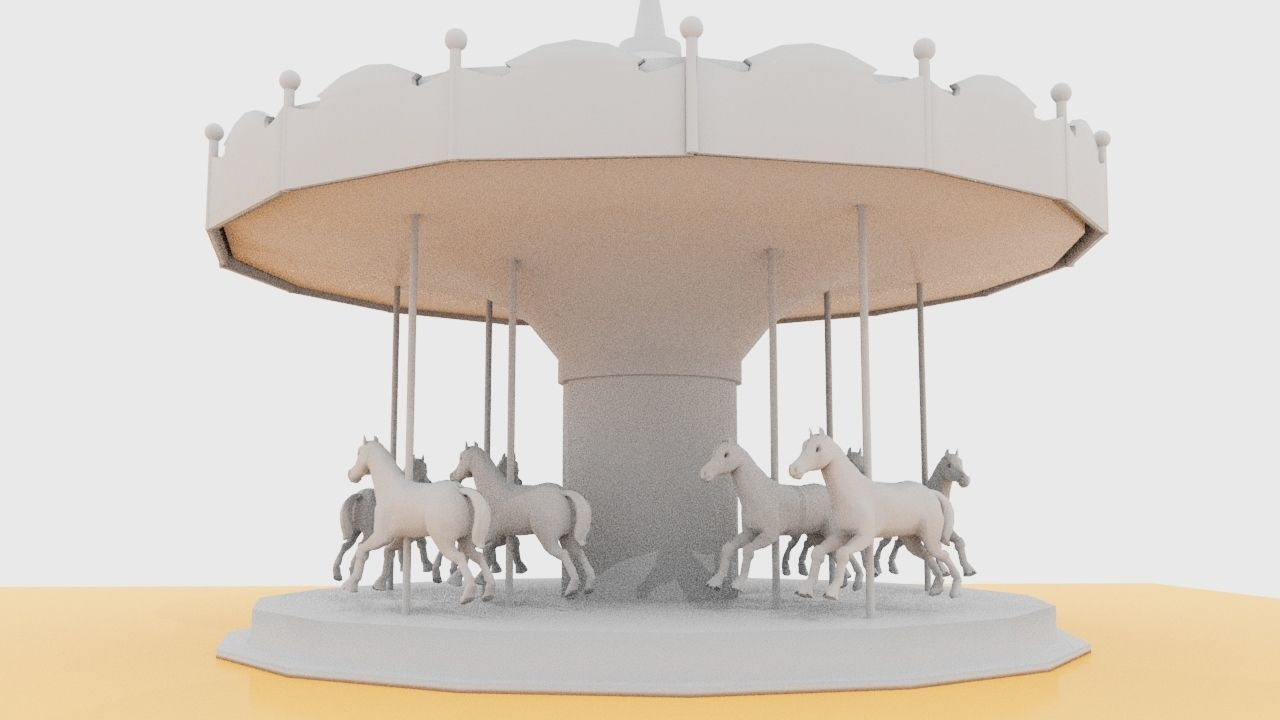 CAROUSEL 3D Low-poly 3D model_8