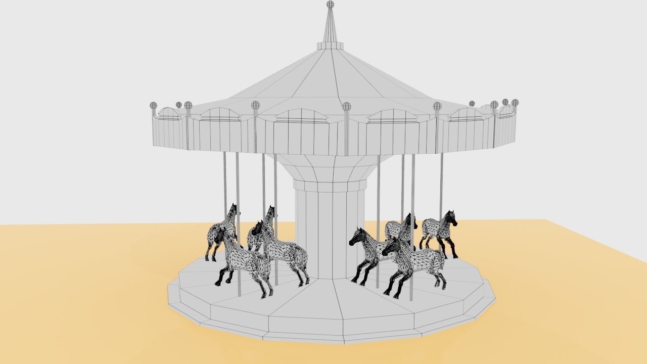 CAROUSEL 3D Low-poly 3D model_6