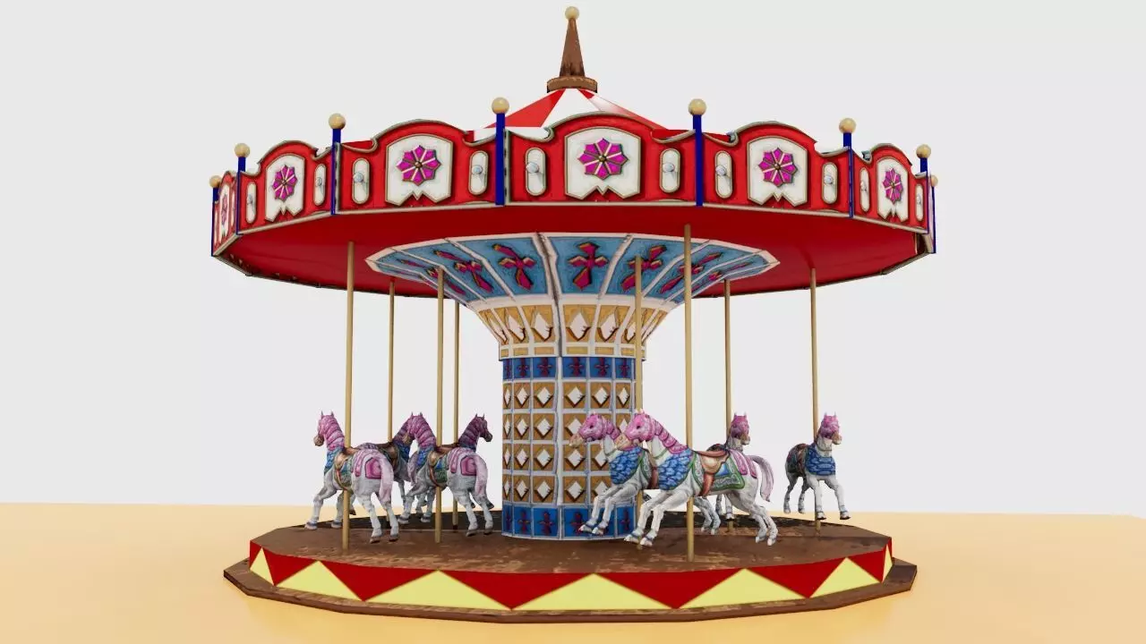 CAROUSEL 3D Low-poly 3D model_0