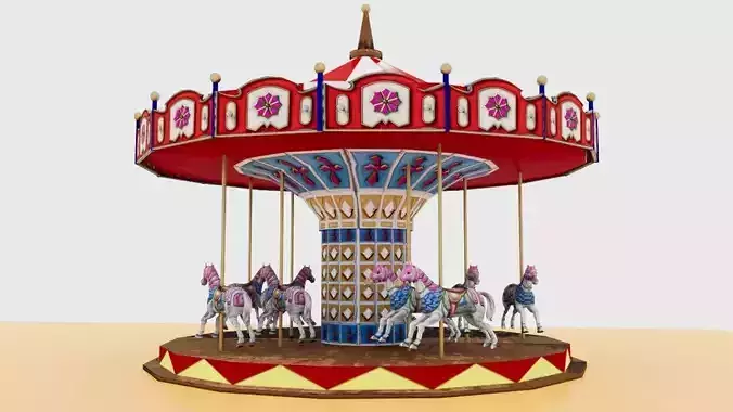 CAROUSEL 3D Low-poly 3D model