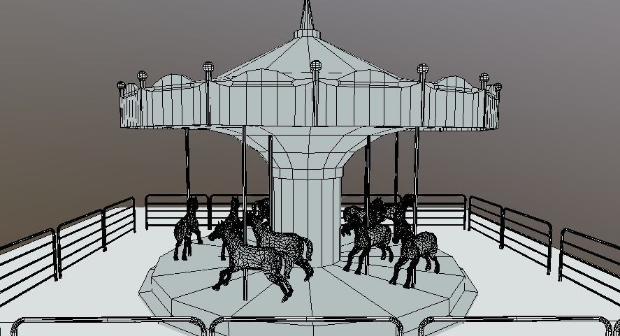 CAROUSEL 3D Low-poly 3D model_10