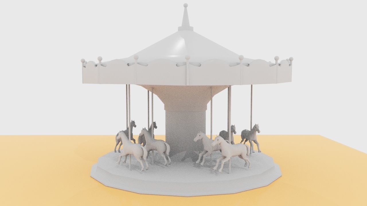 CAROUSEL 3D Low-poly 3D model_9