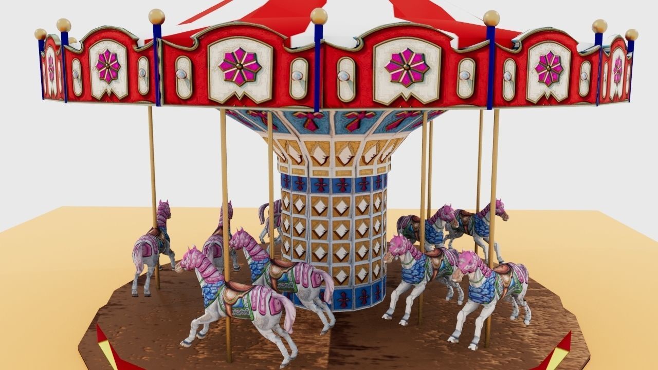 CAROUSEL 3D Low-poly 3D model_1