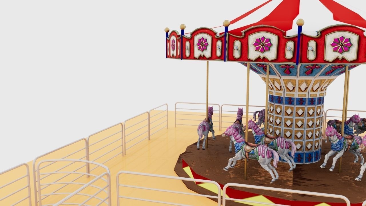 CAROUSEL 3D Low-poly 3D model_5