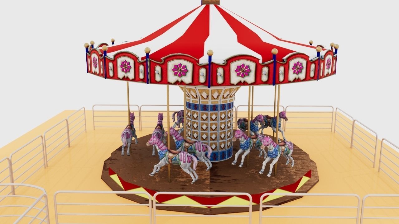 CAROUSEL 3D Low-poly 3D model_4