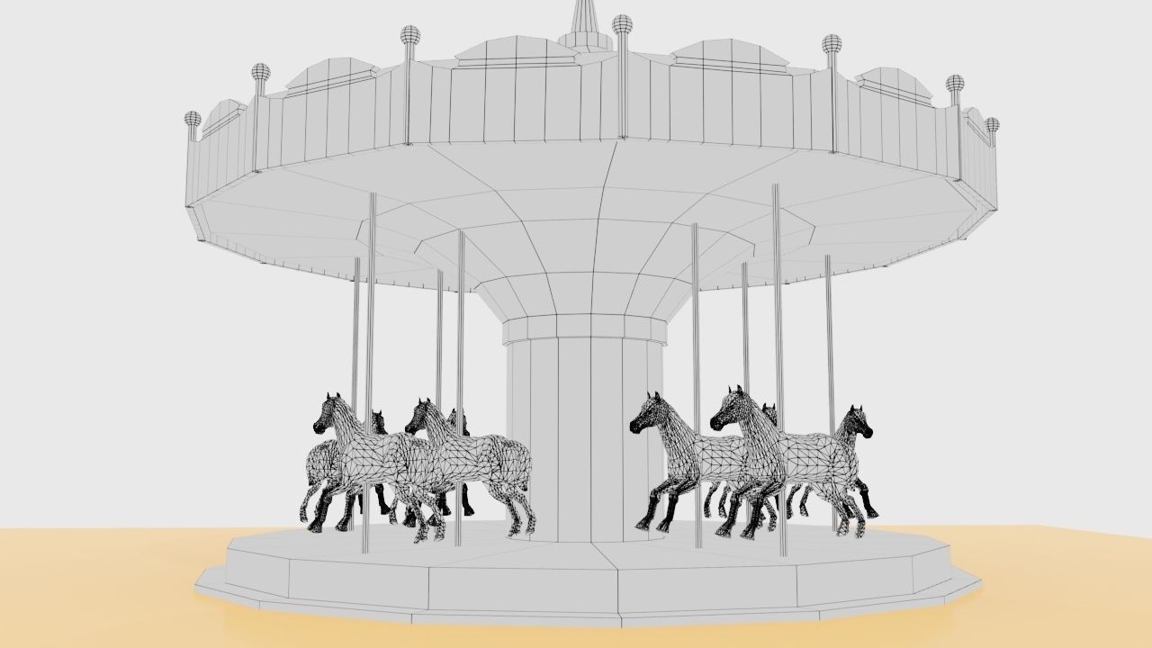 CAROUSEL 3D Low-poly 3D model_7
