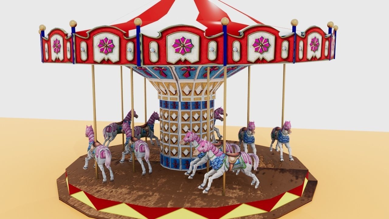 CAROUSEL 3D Low-poly 3D model_2