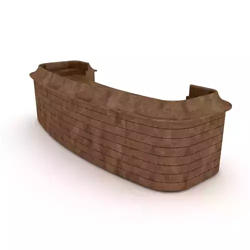 wooden reception 02 3D model