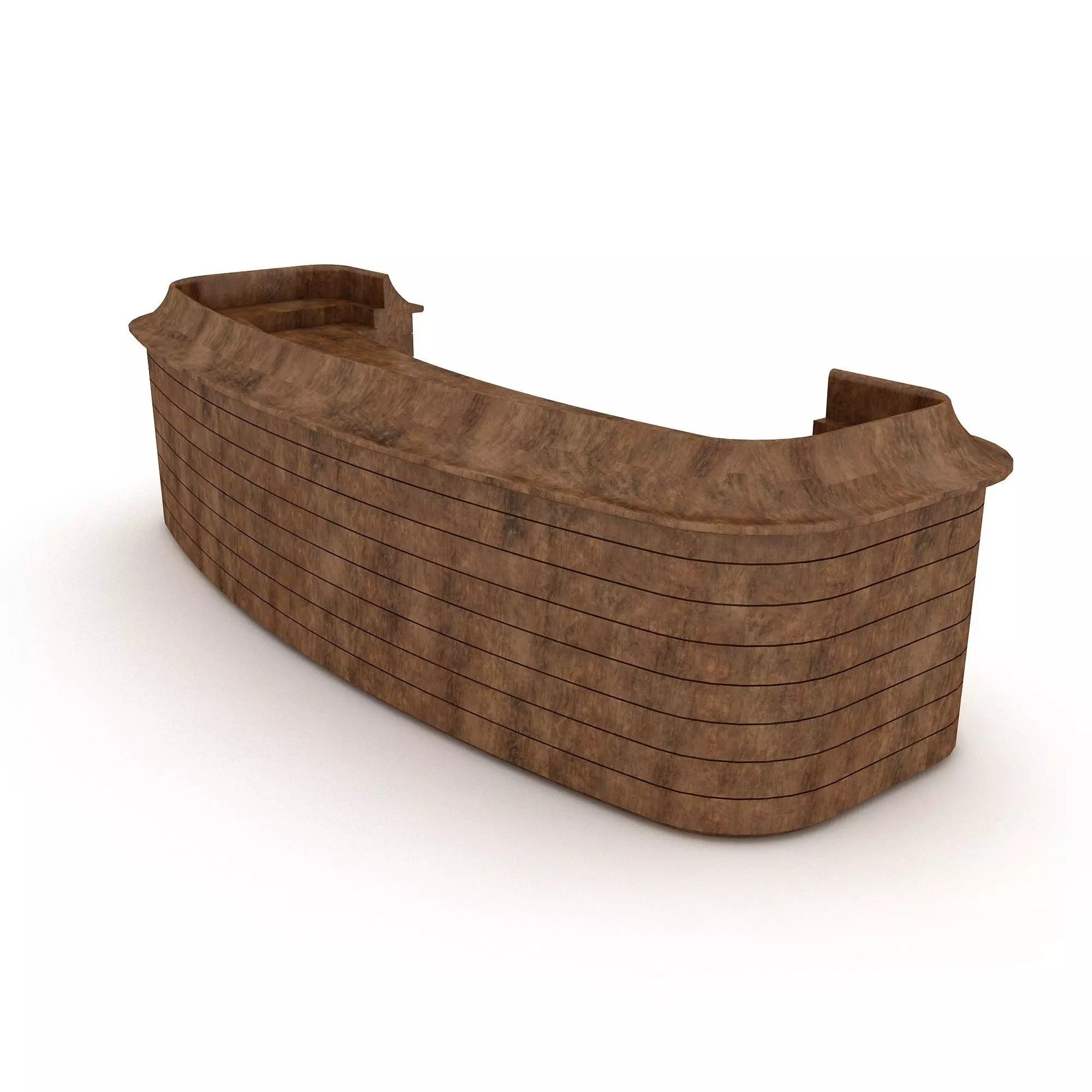 wooden reception 02 3D model Low-poly 3D model