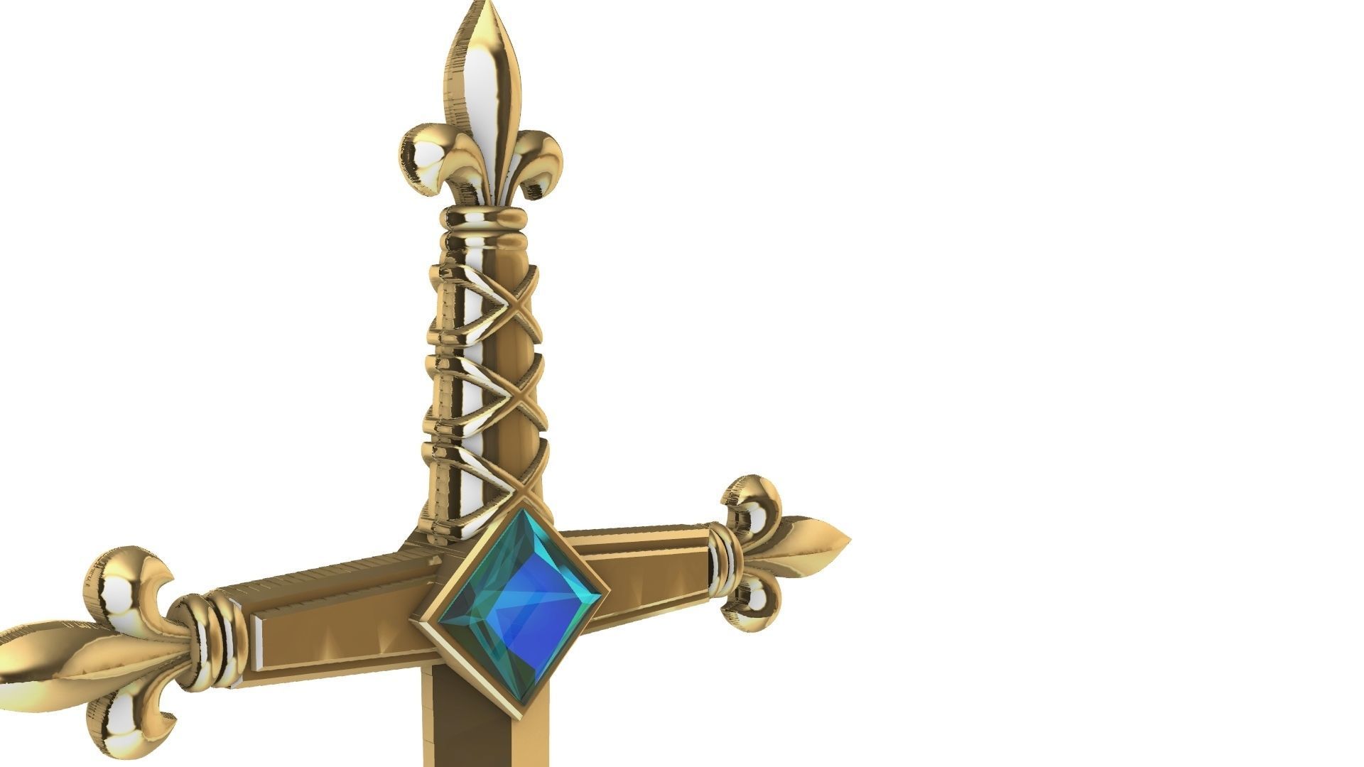 Heraldic Sword Letter Opener Arautos 3D print model_11