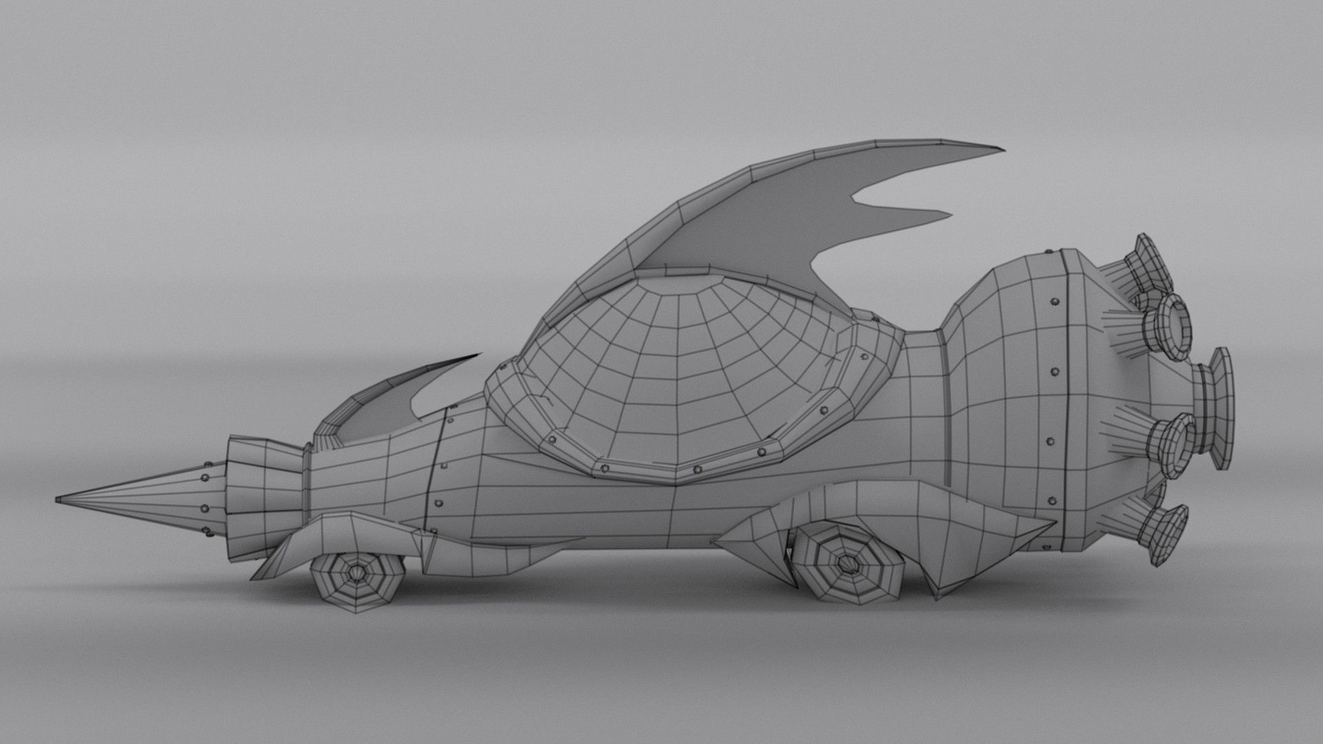 The Mean Machine - Wacky Races Low-poly 3D model_3