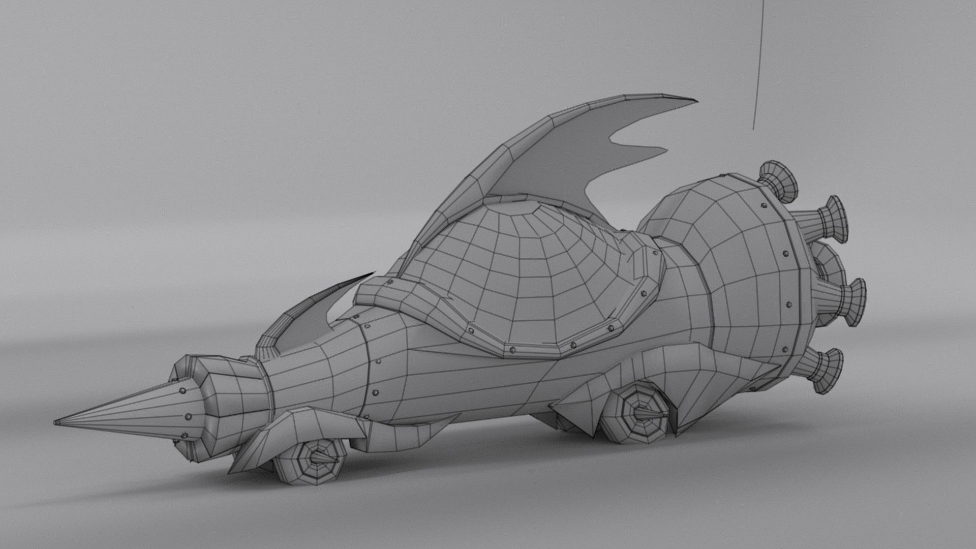 The Mean Machine - Wacky Races Low-poly 3D model_4