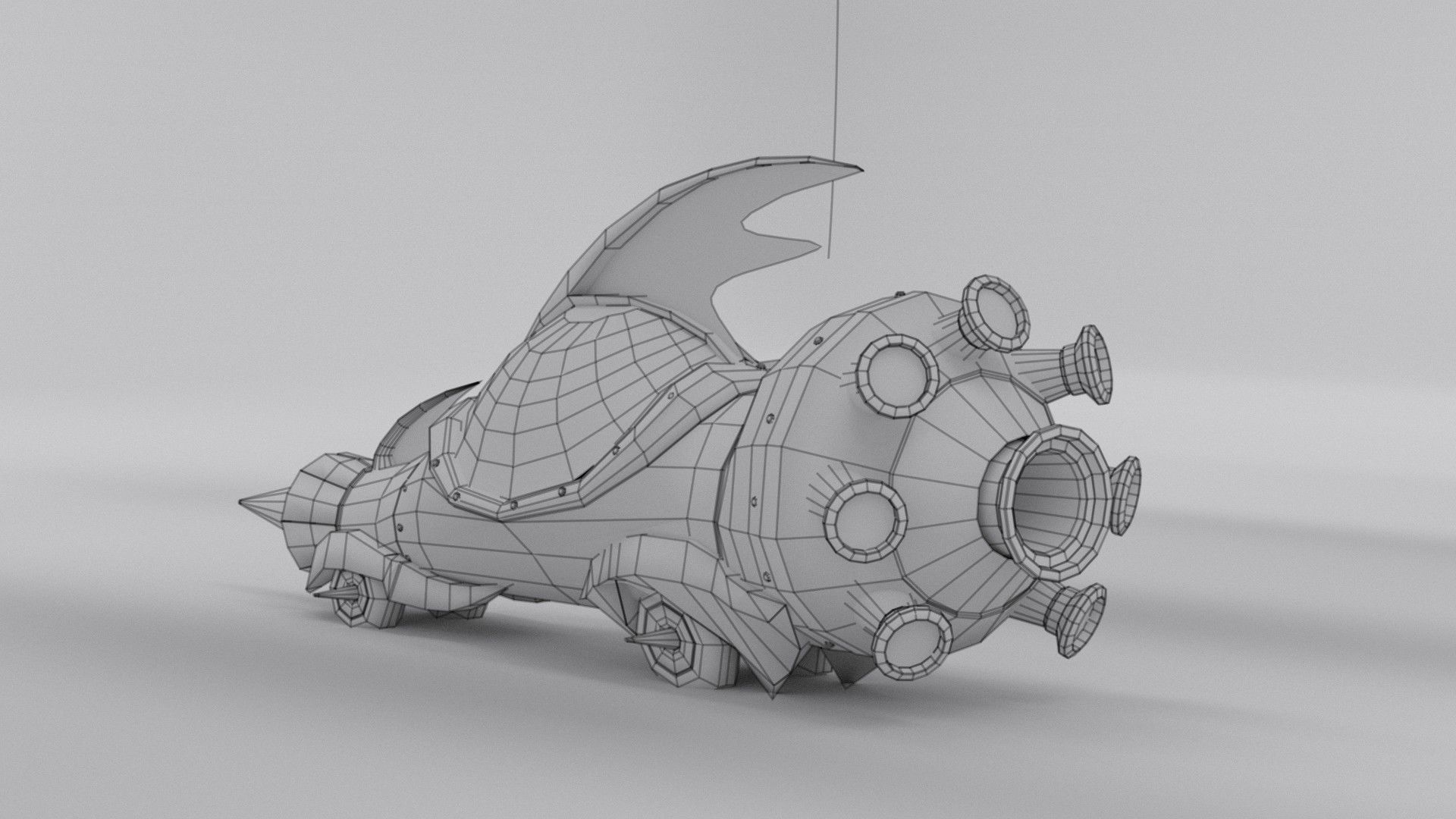 The Mean Machine - Wacky Races Low-poly 3D model_5