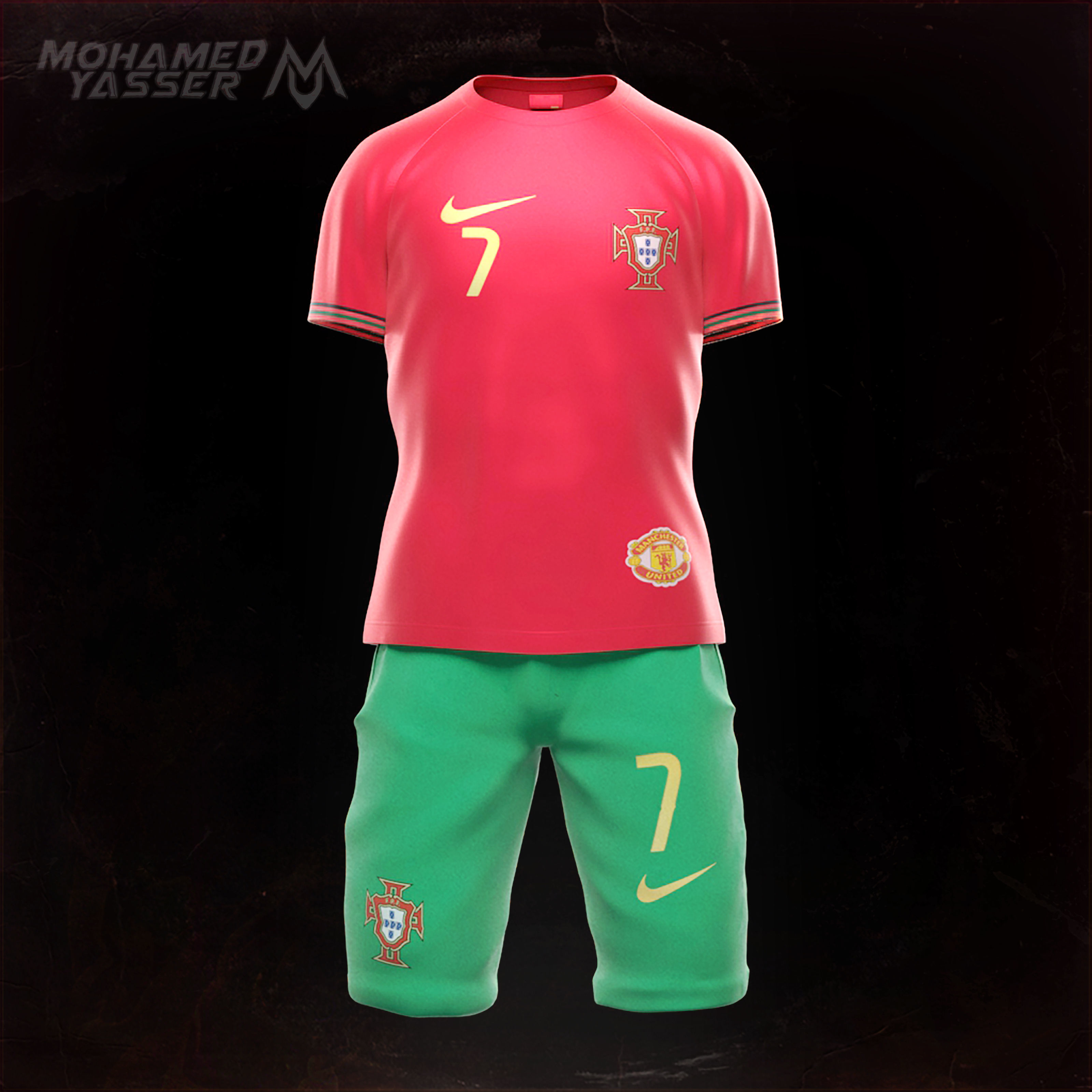 Ishowspeed Portugal football kit Low-poly 3D model_4