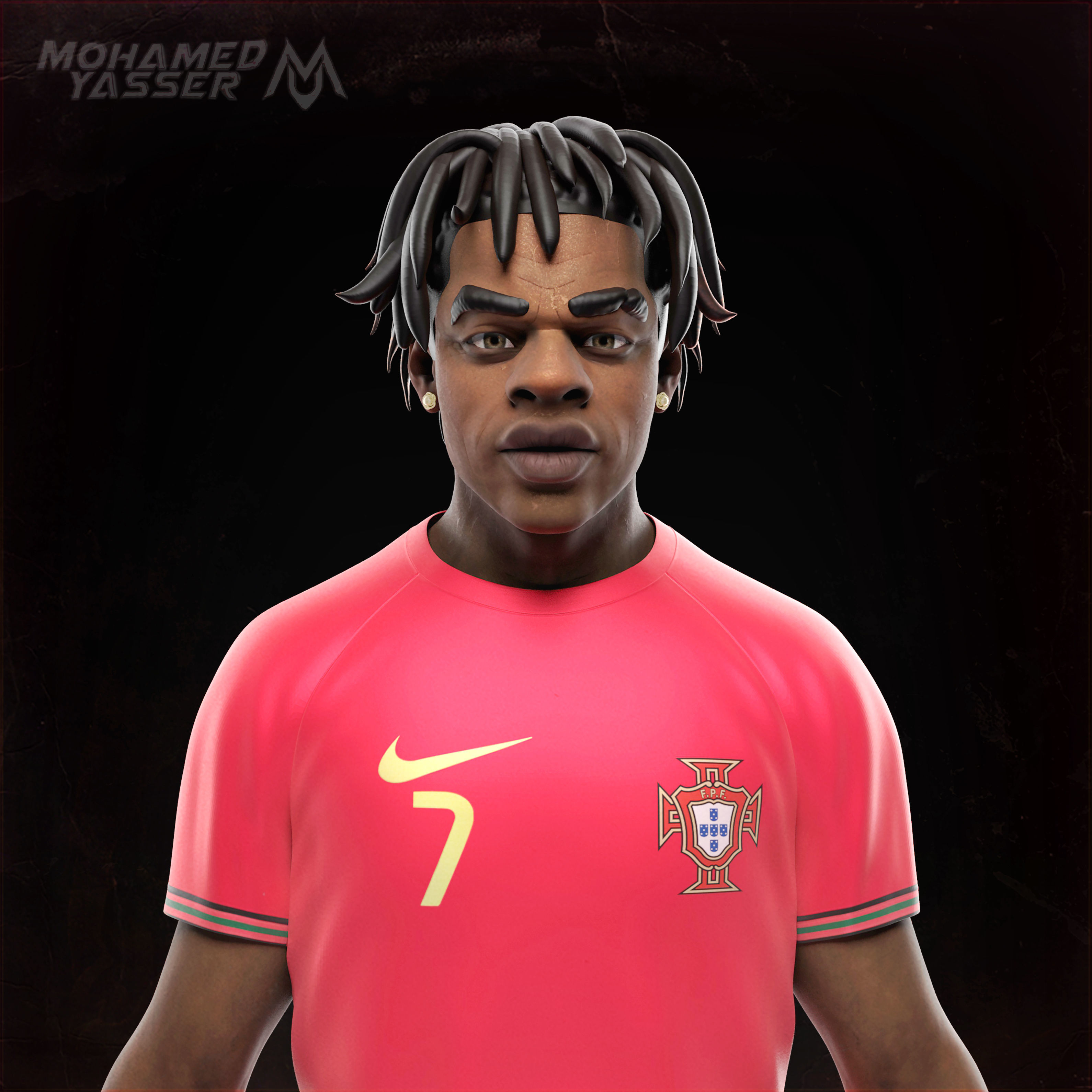 Ishowspeed Portugal football kit Low-poly 3D model_7