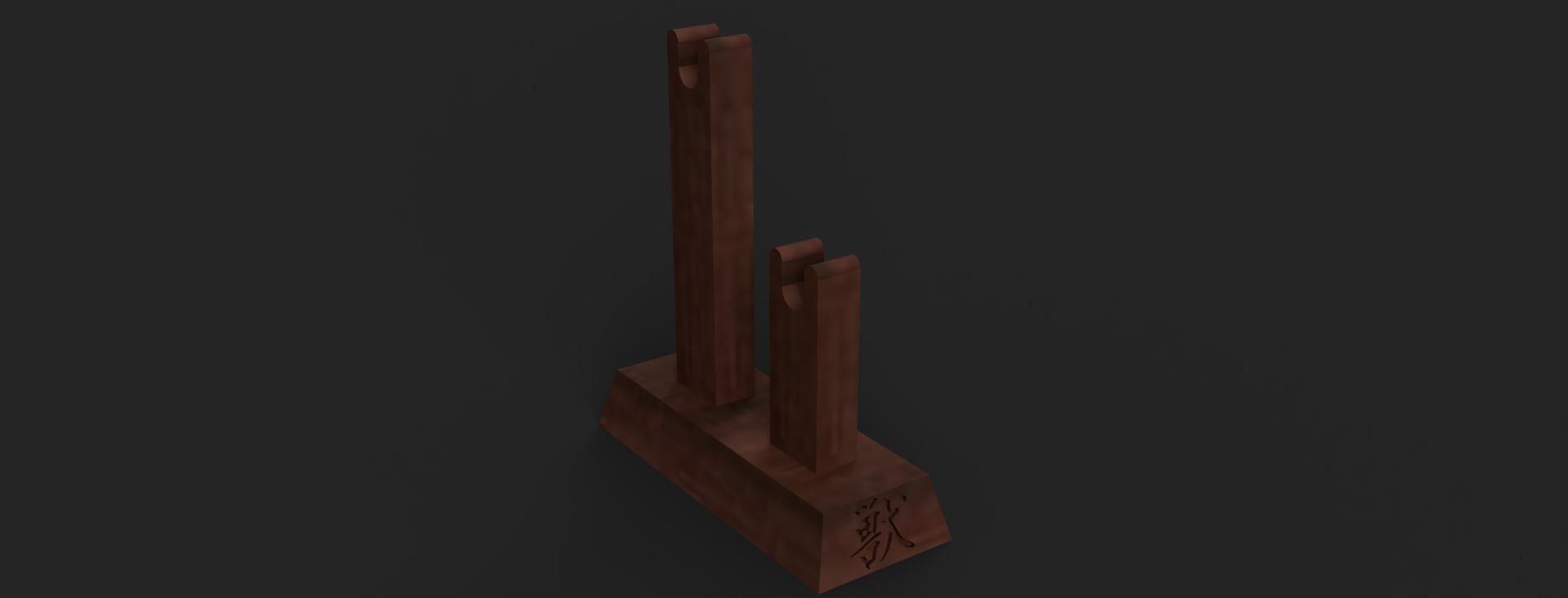 Demon Slayer Kimetsu no Yaiba - Inosuke Hashibira Katana - Stand 3D print model_3
