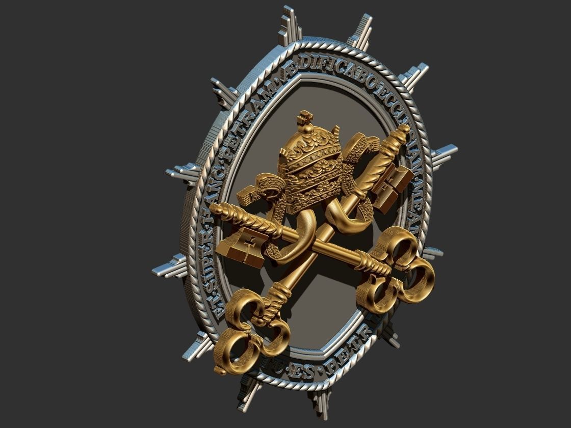 Heraldic Keys Brasao Arautos do Evangelho 3D print model_14