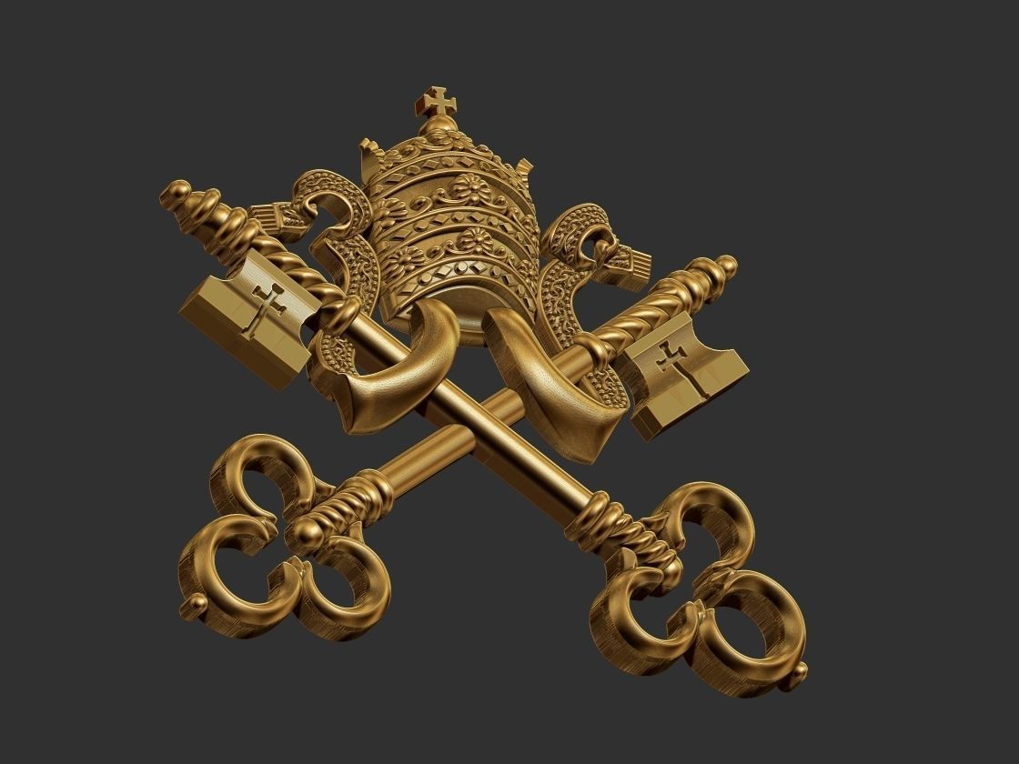 Heraldic Keys Brasao Arautos do Evangelho 3D print model_8