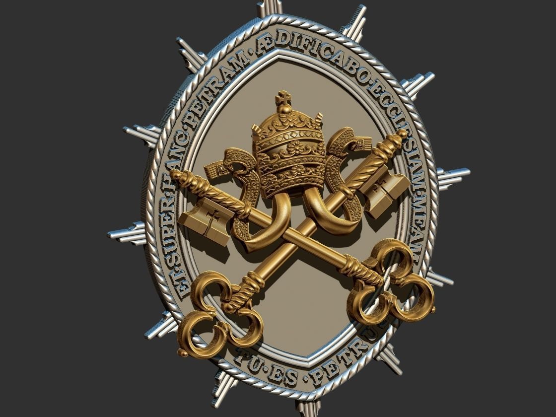 Heraldic Keys Brasao Arautos do Evangelho 3D print model_11