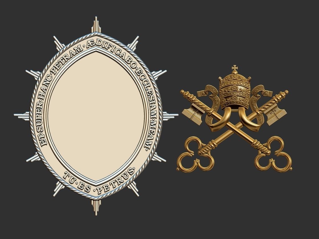 Heraldic Keys Brasao Arautos do Evangelho 3D print model_1