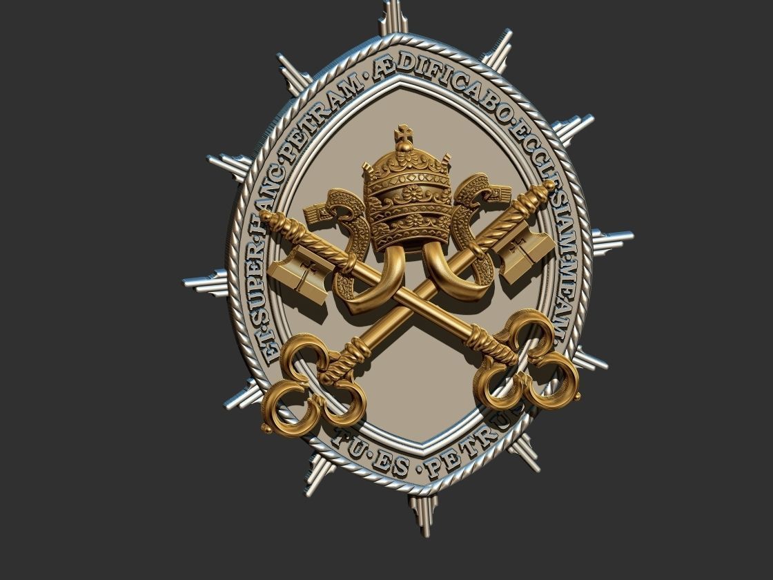 Heraldic Keys Brasao Arautos do Evangelho 3D print model_12