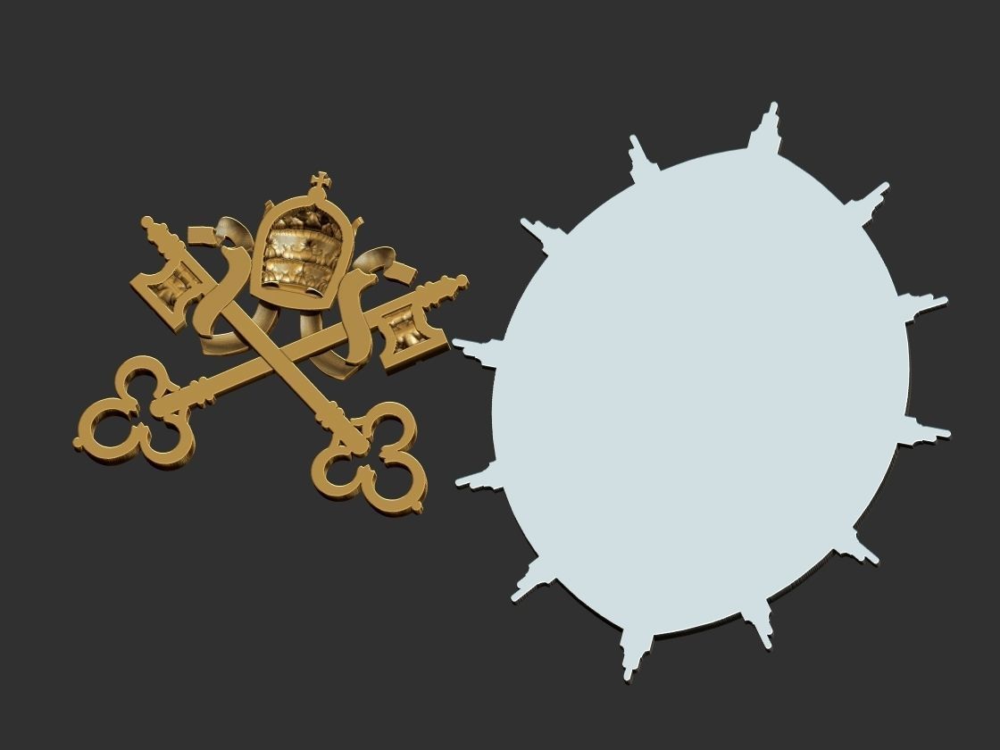 Heraldic Keys Brasao Arautos do Evangelho 3D print model_5