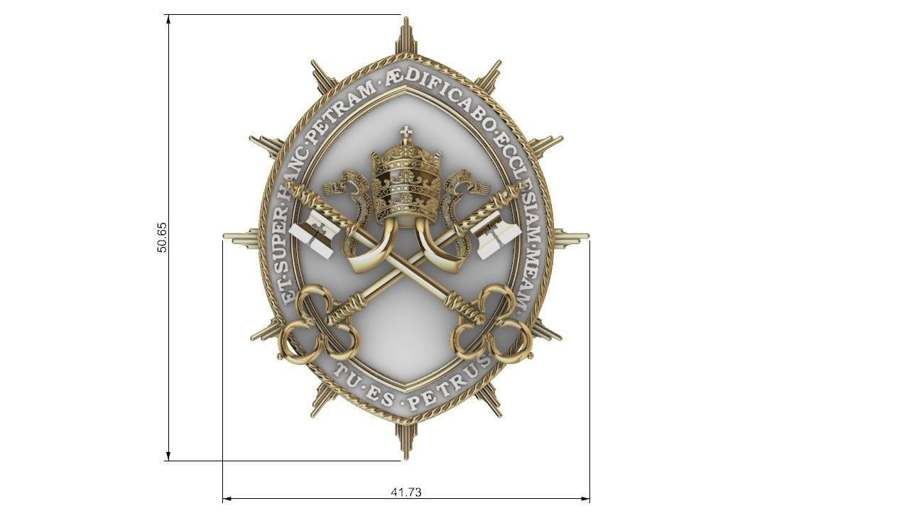 Heraldic Keys Brasao Arautos do Evangelho 3D print model_6