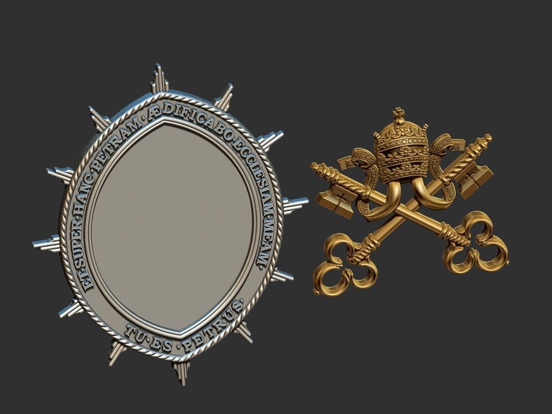 Heraldic Keys Brasao Arautos do Evangelho 3D print model_4