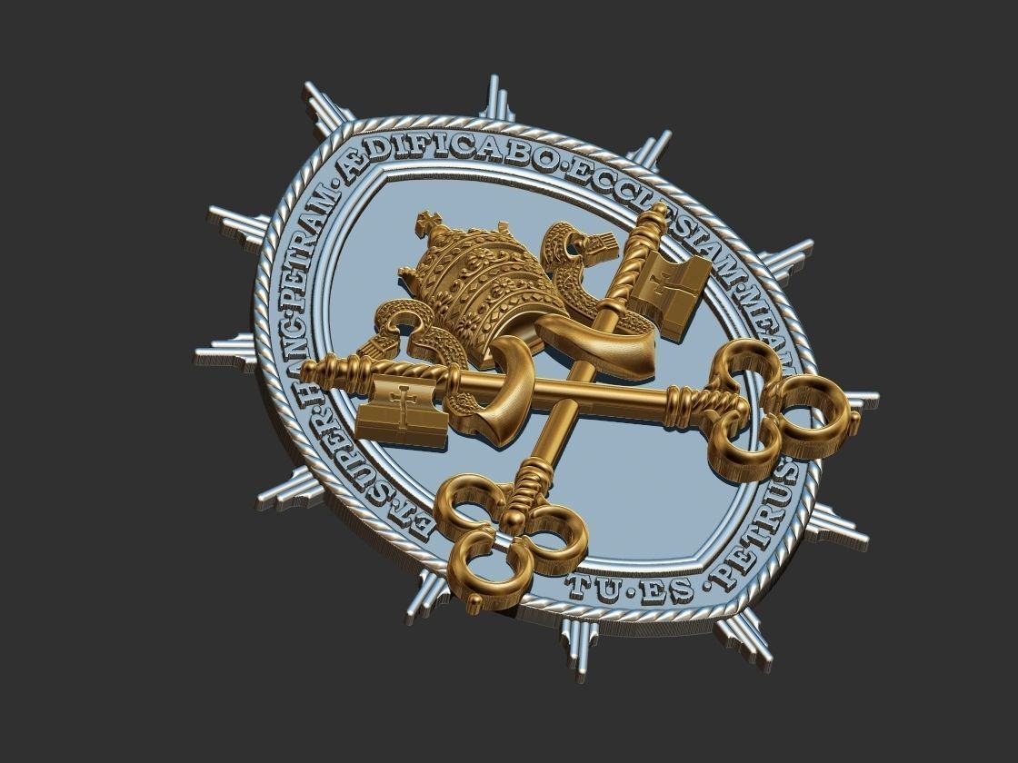 Heraldic Keys Brasao Arautos do Evangelho 3D print model_15
