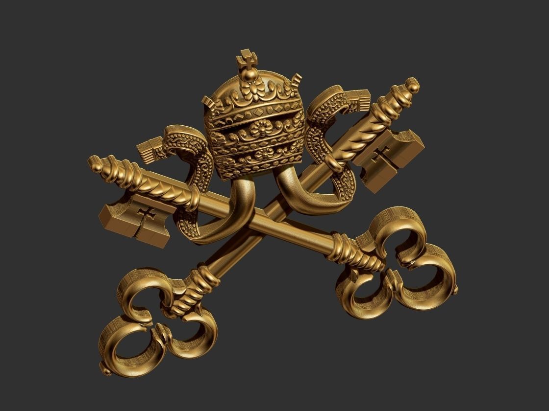 Heraldic Keys Brasao Arautos do Evangelho 3D print model_9