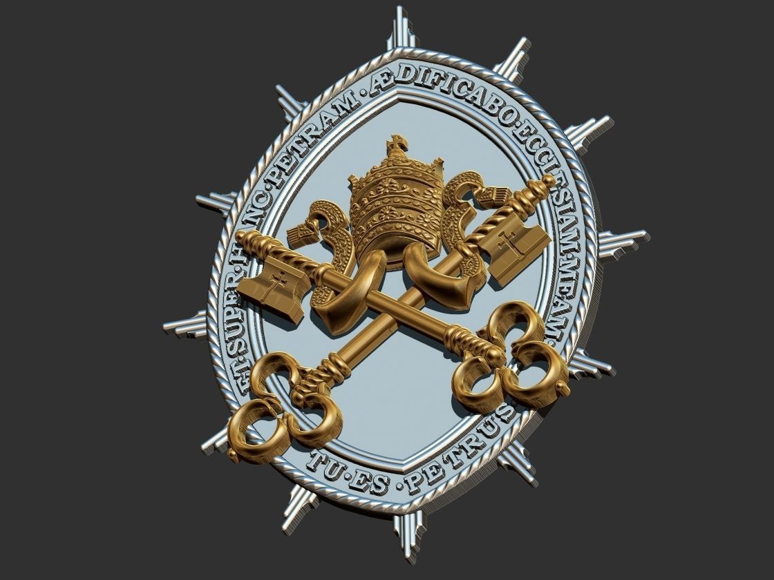 Heraldic Keys Brasao Arautos do Evangelho 3D print model_13