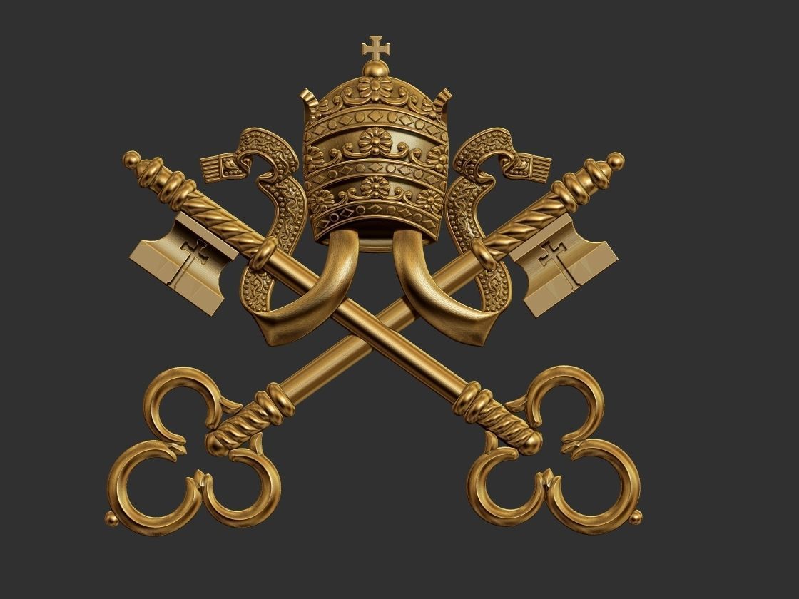 Heraldic Keys Brasao Arautos do Evangelho 3D print model_7