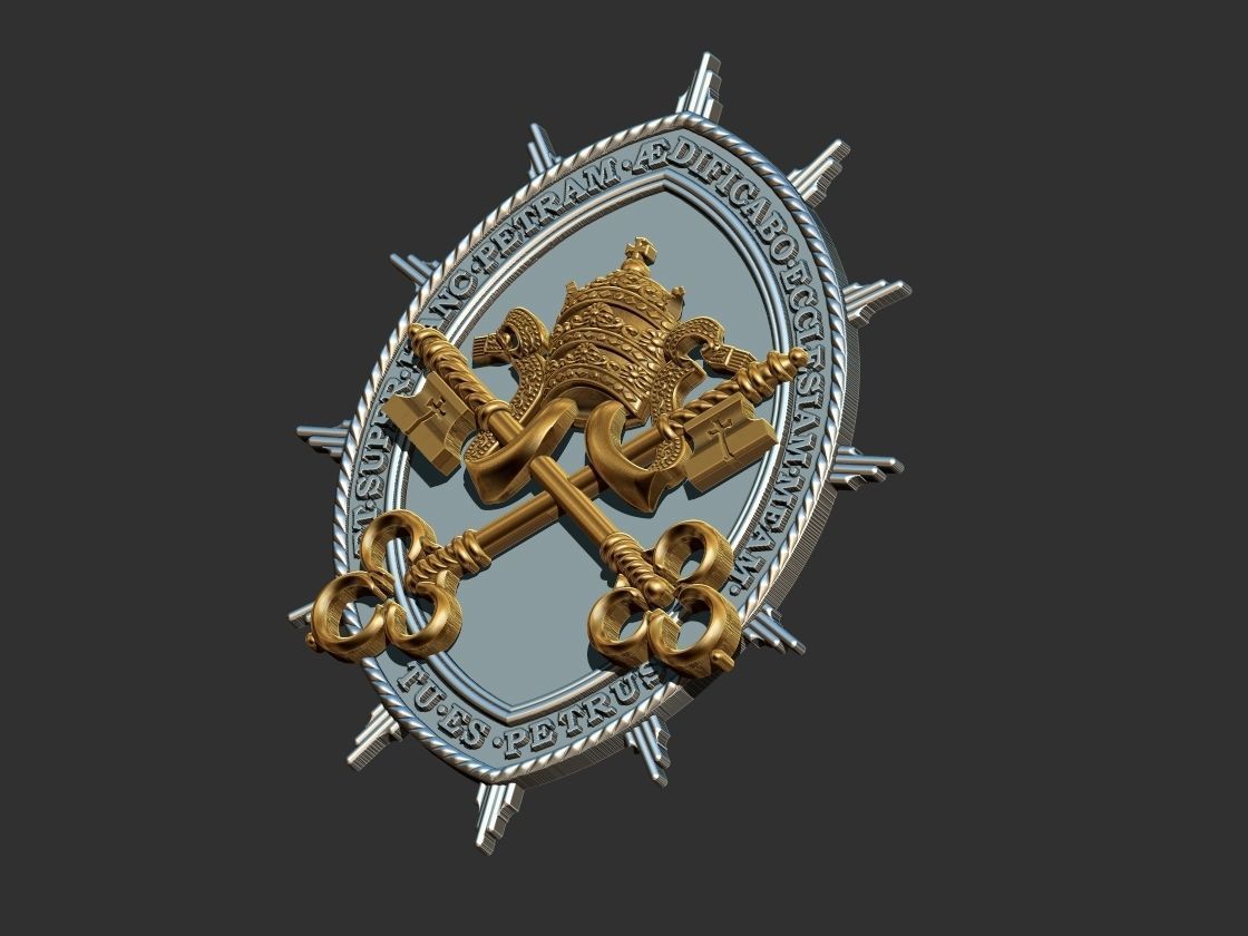 Heraldic Keys Brasao Arautos do Evangelho 3D print model_3