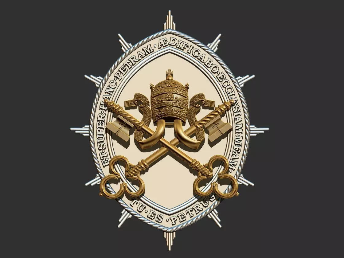 Heraldic Keys Brasao Arautos do Evangelho 3D print model_0