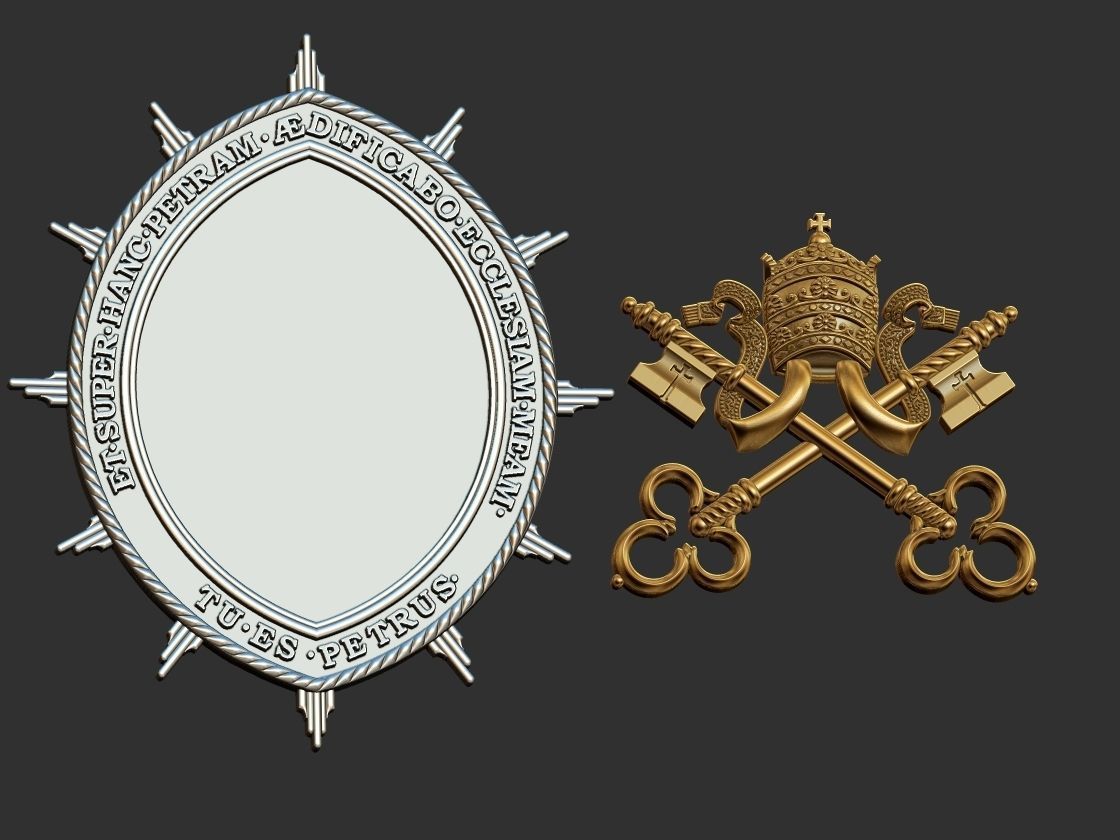 Heraldic Keys Brasao Arautos do Evangelho 3D print model_10